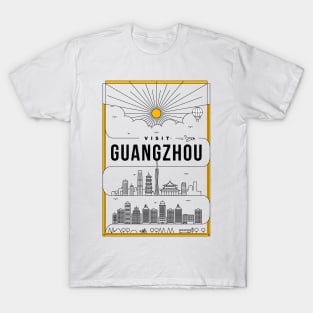 Guangzhou Minimal Lineal Poster T-Shirt